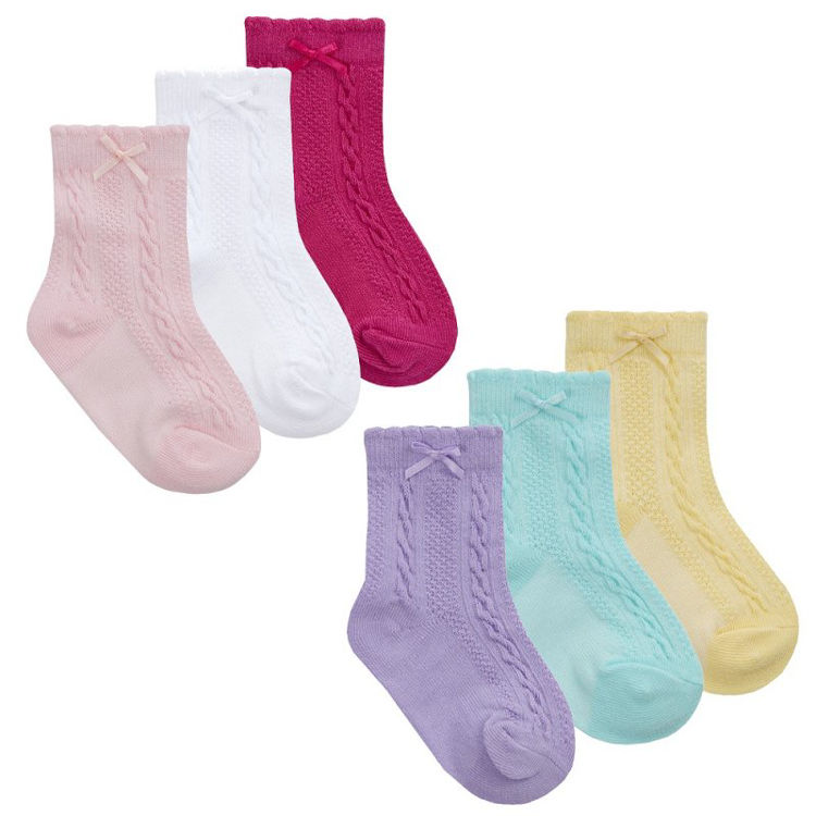 Picture of 44B963: BABY GIRLS 3 PACK CABLE/ BOW SOCKS